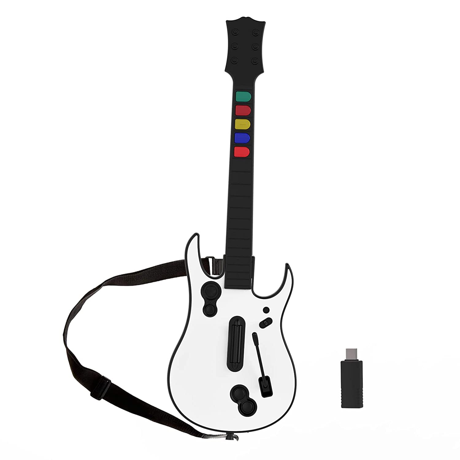 Guitar Hero Guitar, Wireless PC Guitar Hero Controller for PlayStation 3 PS3 with Dongle for Clone Hero, Rock Band
